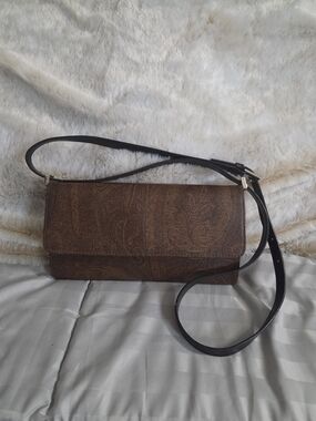 Etro Milano Paisley Pattern Small Shoulder Bag In Brown